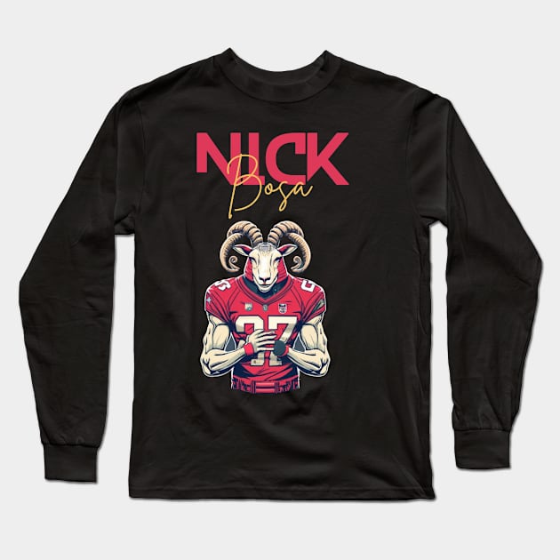 nick bosa the goat Long Sleeve T-Shirt by Nasromaystro